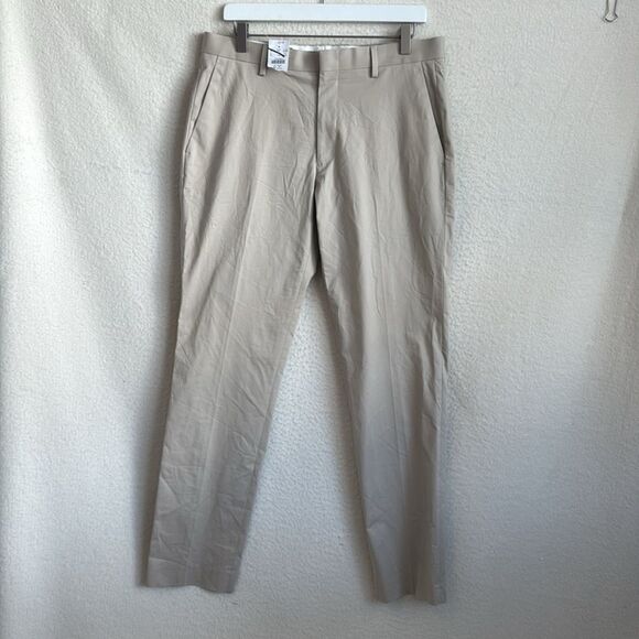 J Crew Slim-fit‎ Thompson chino suit pant Mens Size 32 x 32 Tan Khaki - Picture 1 of 9
